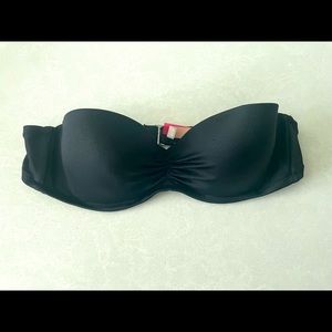 Bandeau black bikini top